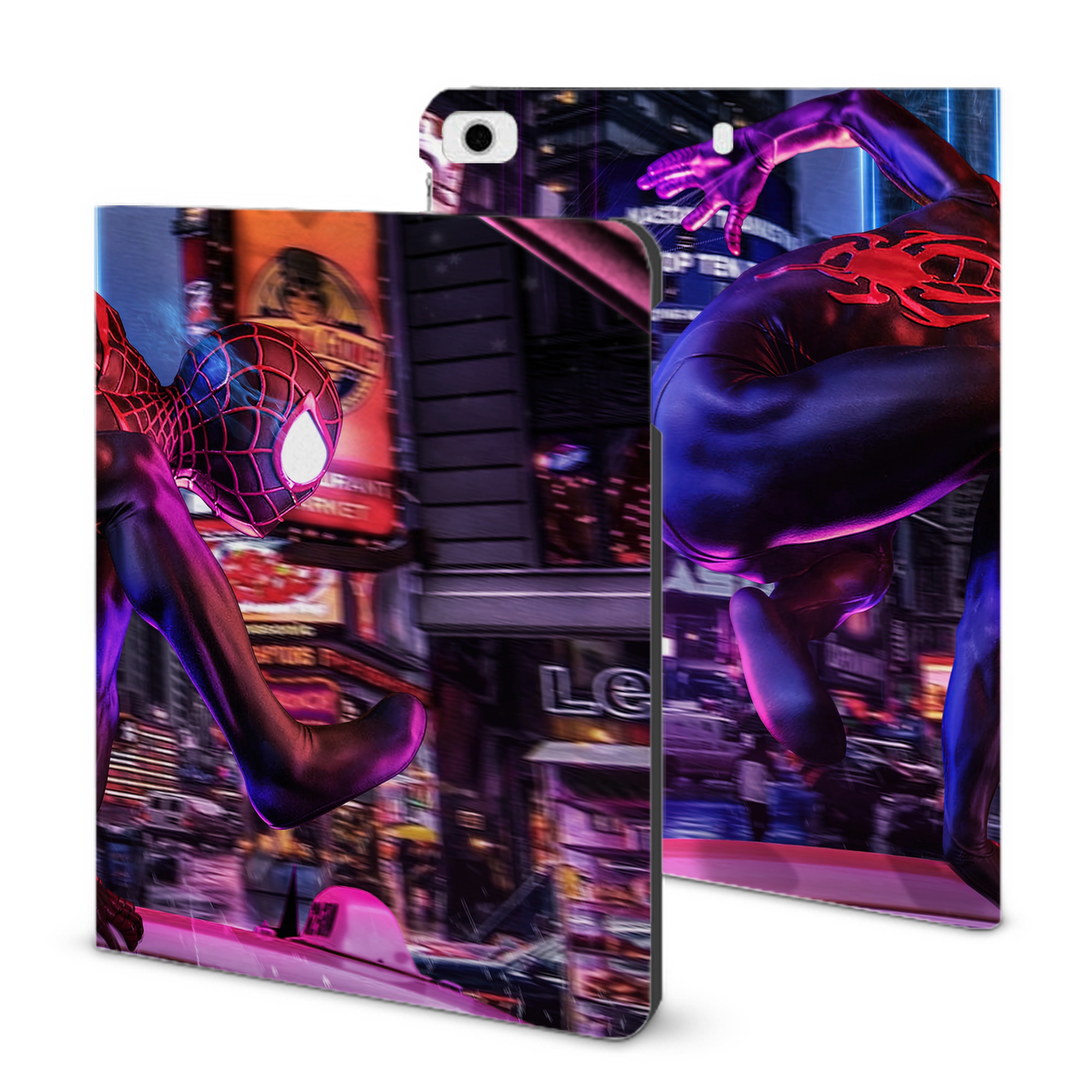 （画像用） Spider Man スパイダーマン IPad ケース ブック型 PUレザー TPU 耐衝撃 軽量 薄型 ペン収納なし 全面保護 IPad 各モデル対応